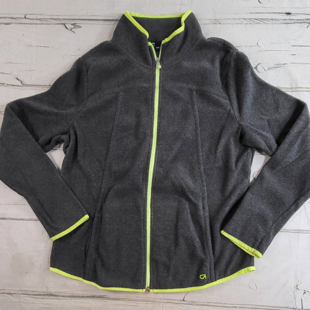 Gap Gray Long Sleeve Full Zip Fleece Jacket Womens Size XL EUC